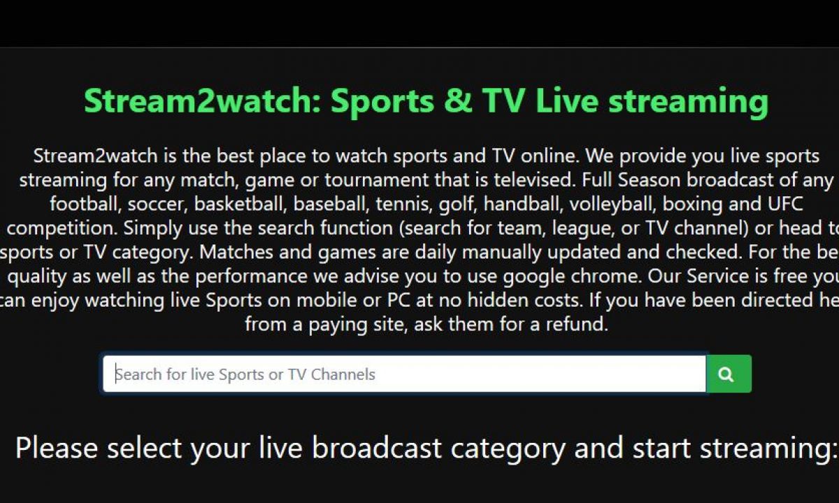 Stream2Watch Top 10 Sports Streaming Alternatives