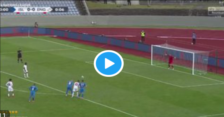 Goalll Raheem Sterling Scores Iceland 0 1 England Video Mysportdab