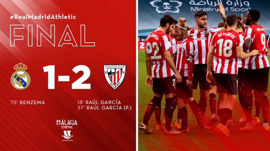 FT: Real Madrid 1-2 Athletic Bilbao, Zidane's Men CRASH In Super Cup ...