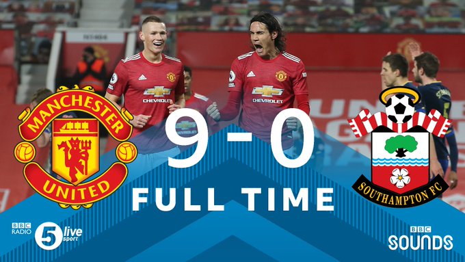Manchester united vs southampton 9-0