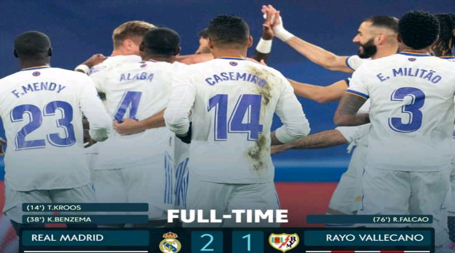 Real Madrid FT: Real Madrid 2-1 Rayo Vallecano, Kroos And Benzema