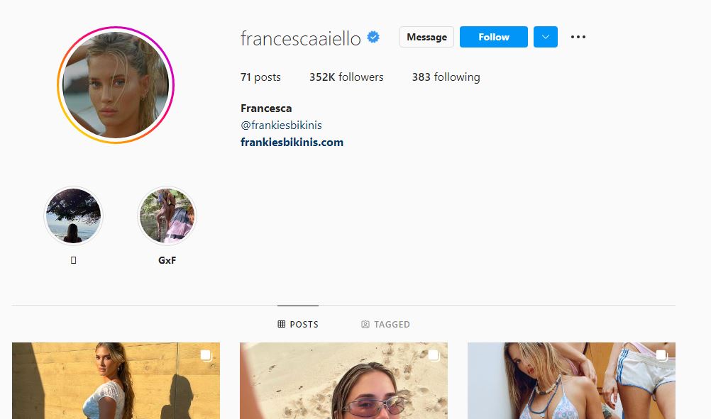 Francesca Aiello Instagram