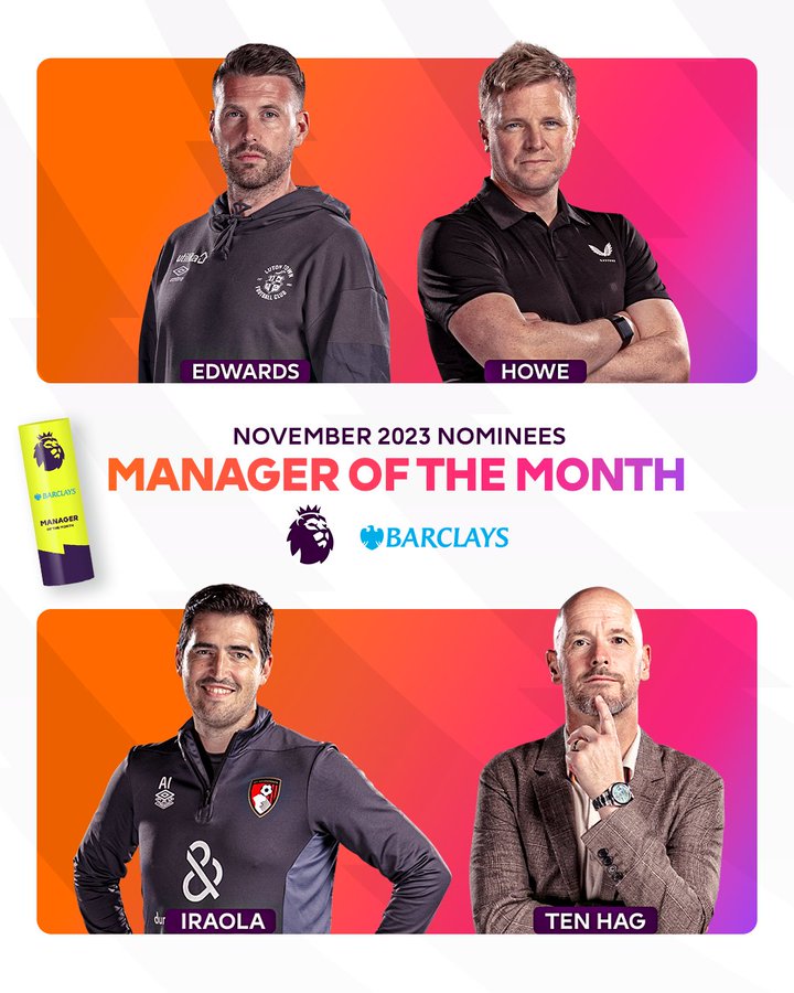 EPL Unveils Manager Of Month November Nominees 2023