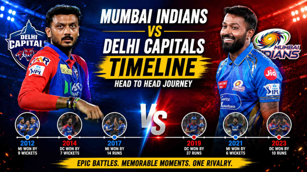 Mumbai Indians Team Vs Delhi Capitals Cricket Timeline